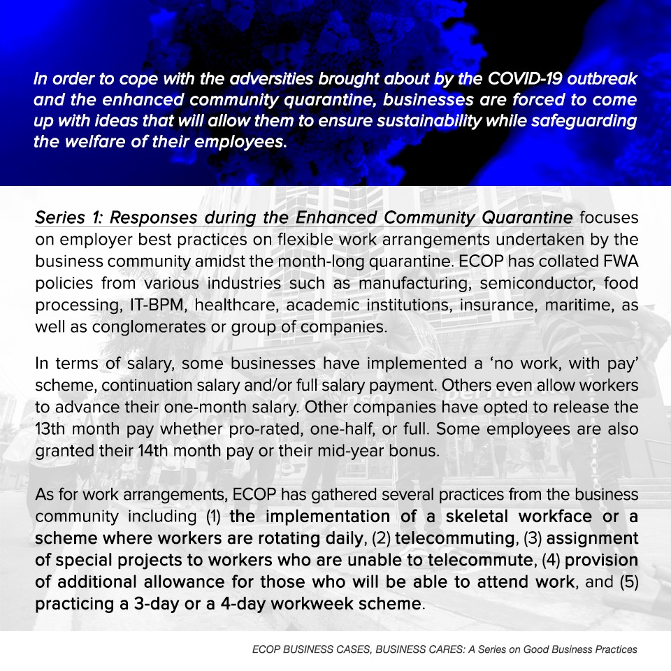 2-3 Business cases, Business Cares: series 1 Series 1: Responses during the Enhanced Community Quarantine