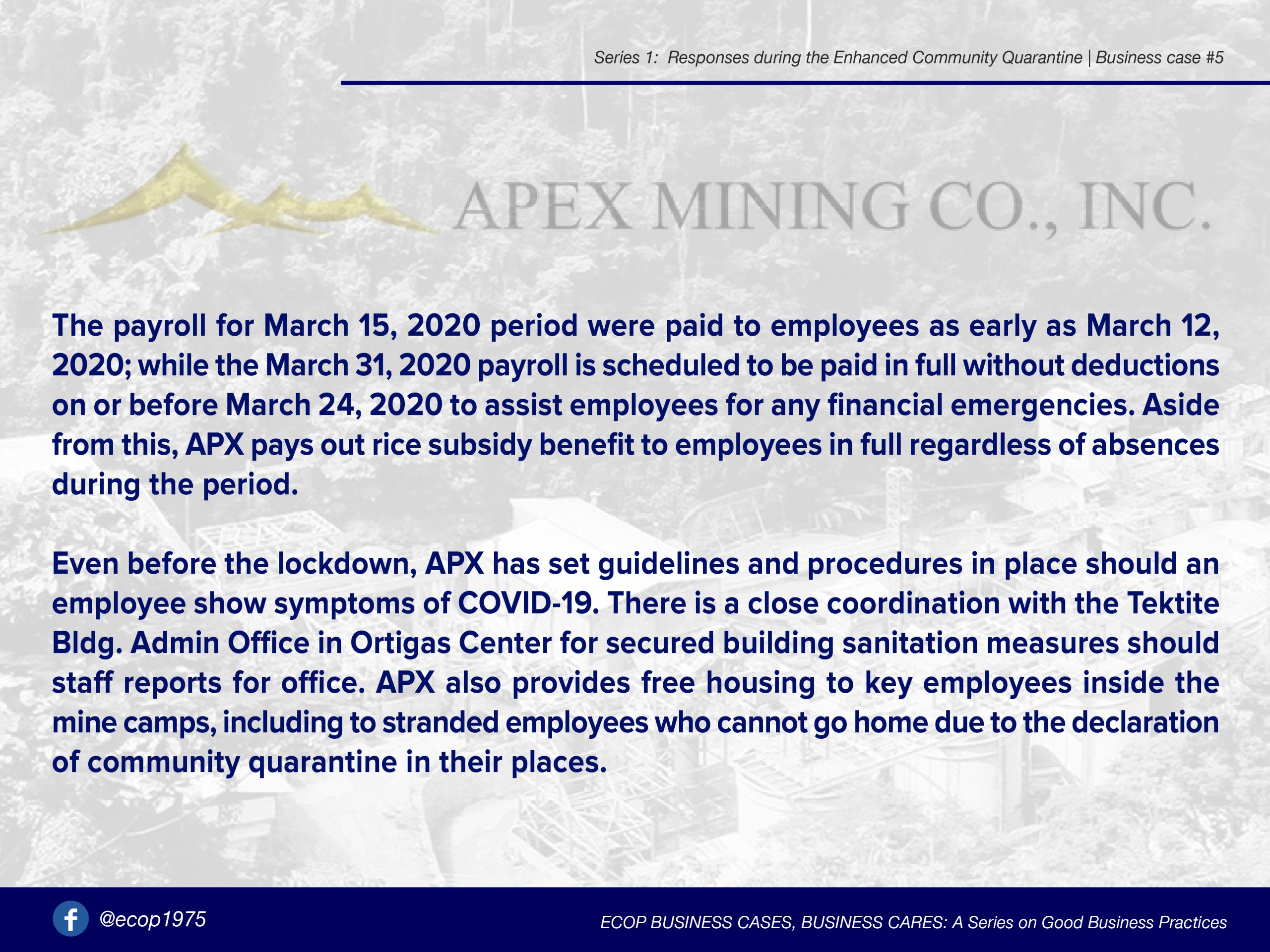 02-Apex Mining Co., Inc. amid the COVID-19 crisis