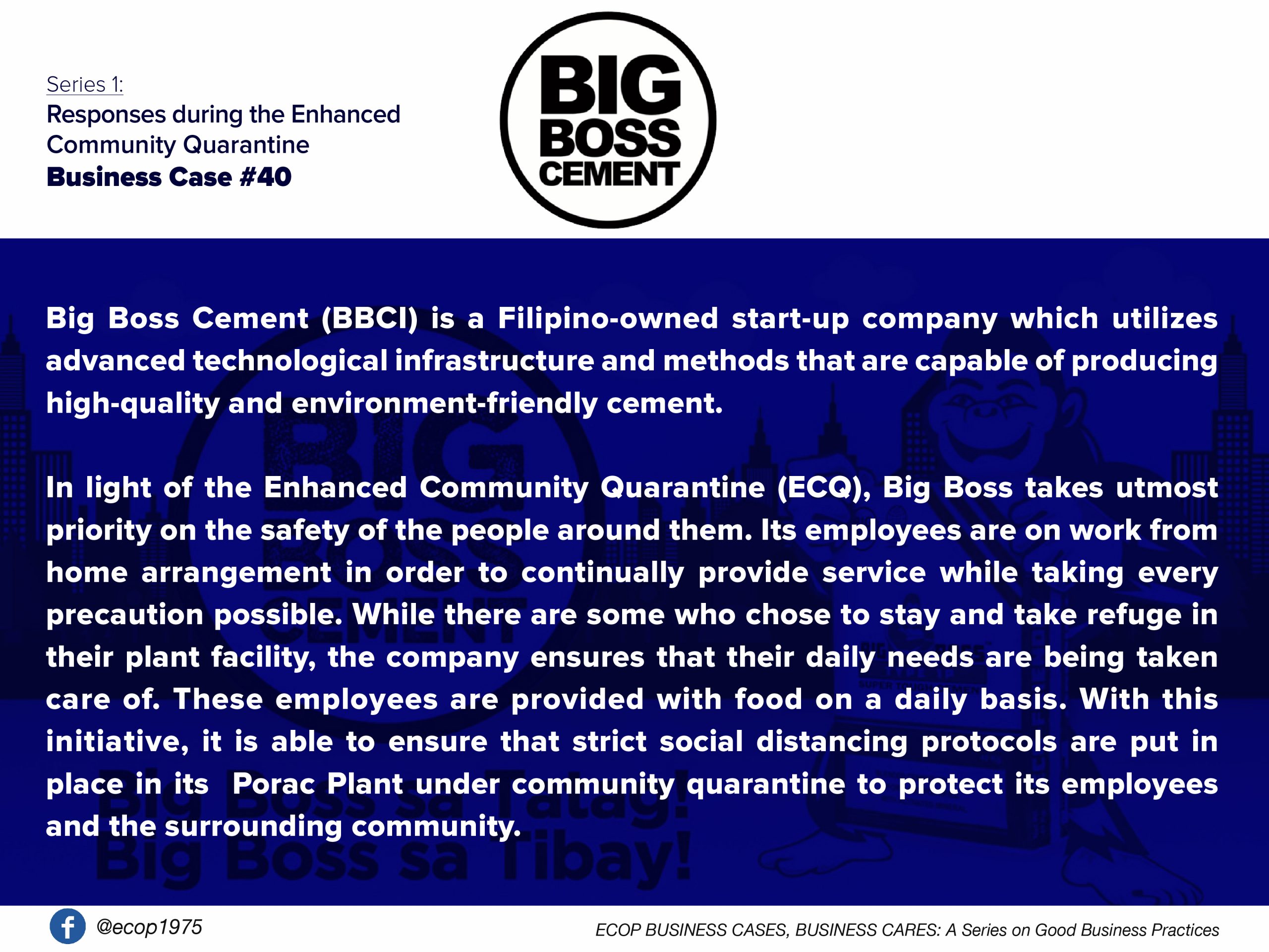 Best Practices of​ Big Boss Cement (BBCI)
