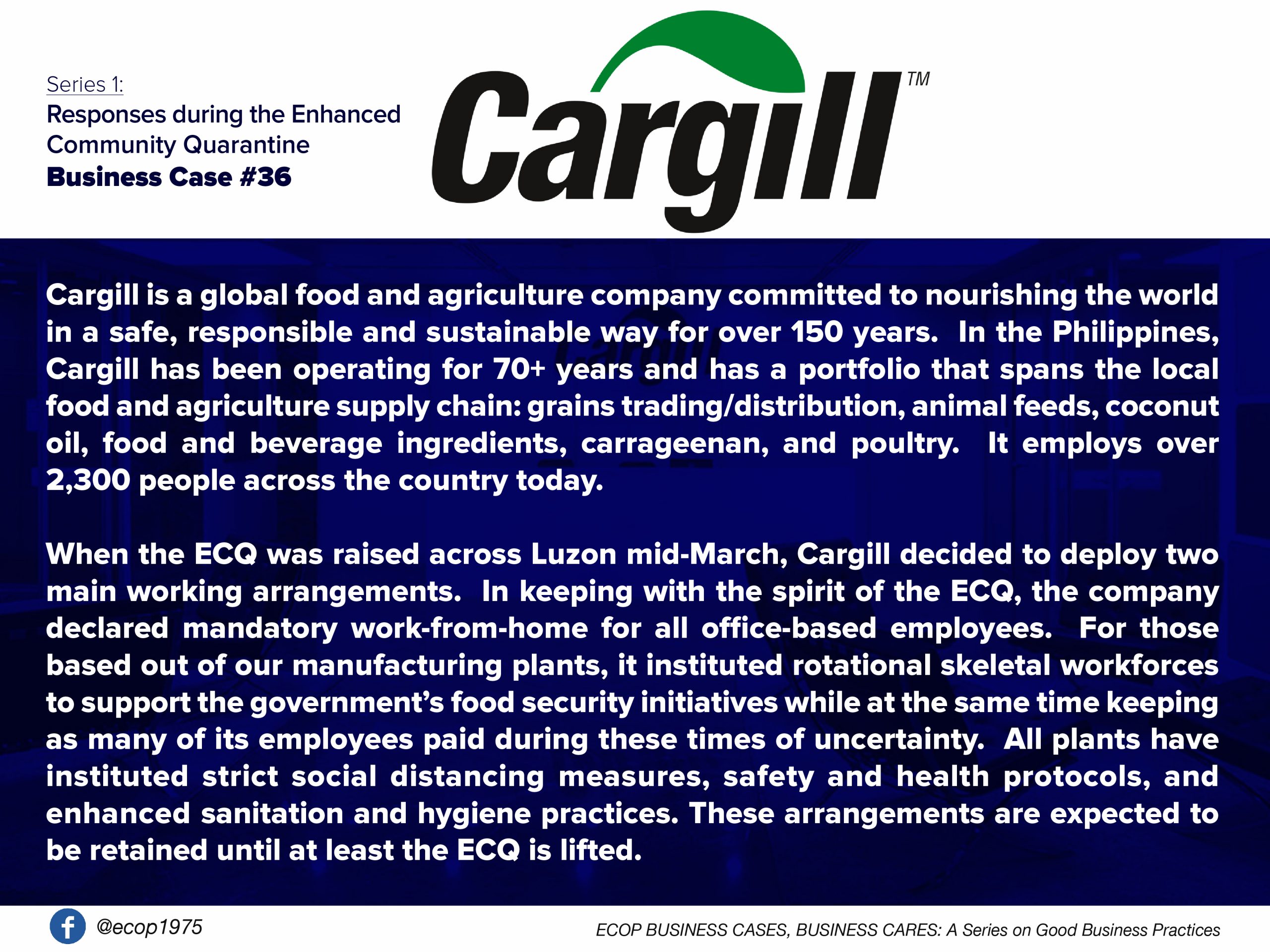 Best Practices of​ Cargill Philippines, Inc.