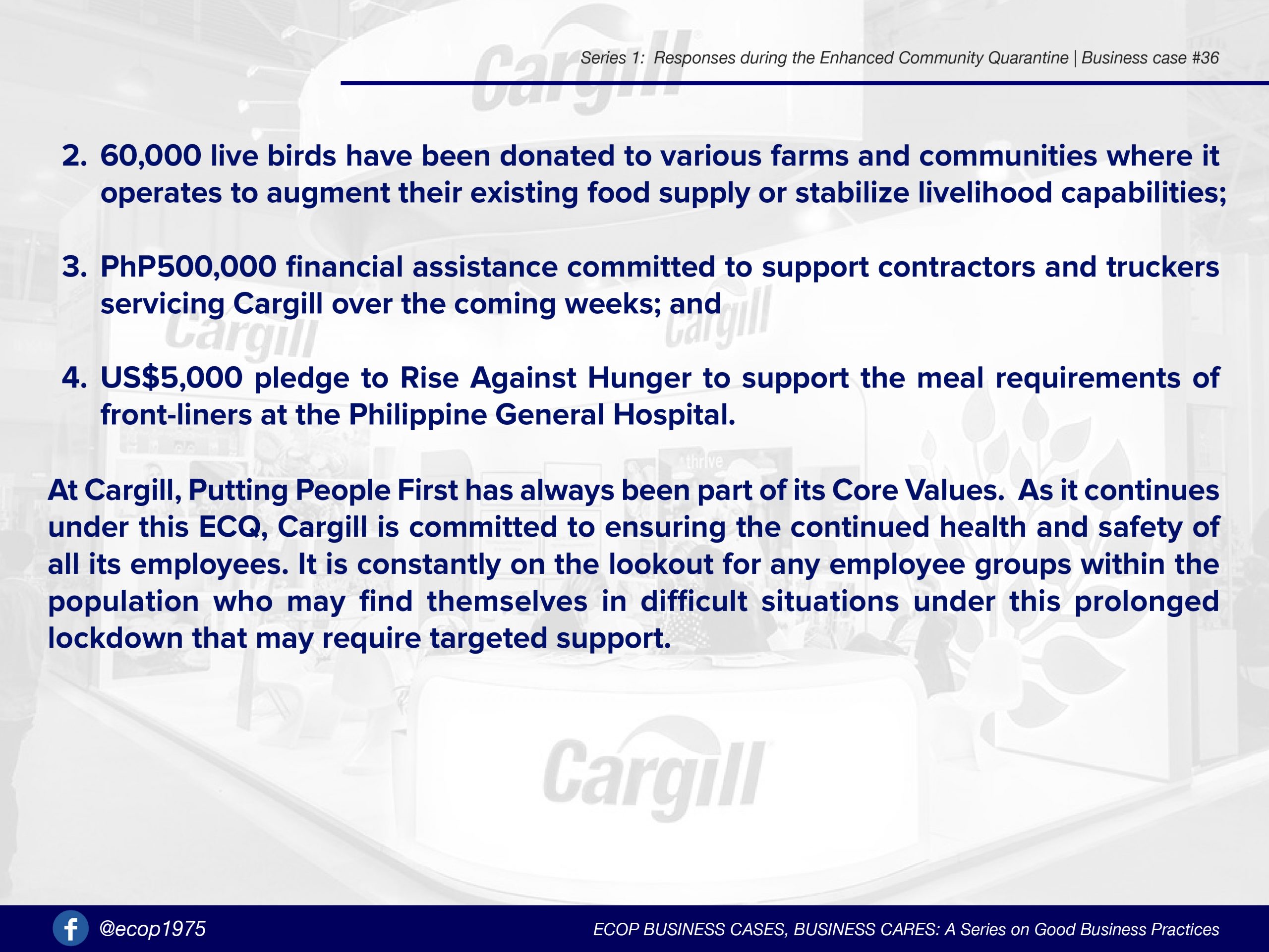 Best Practices of​ Cargill Philippines, Inc.