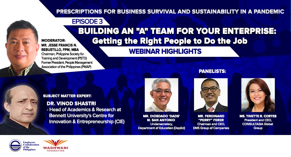 Webinar Highlights – Episode 3:  Building an “A” Team for your Enterprise: Getting the Right People to Do the Job