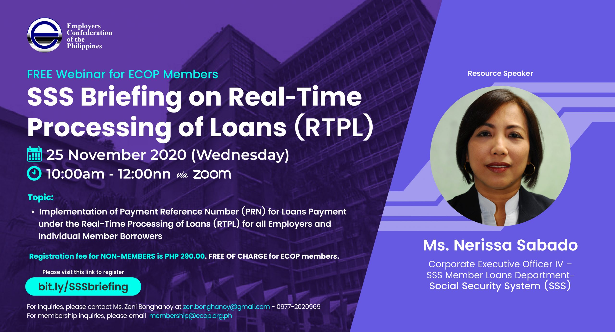 SSS Briefing on Real-Time Processing of Loans (RTPL)