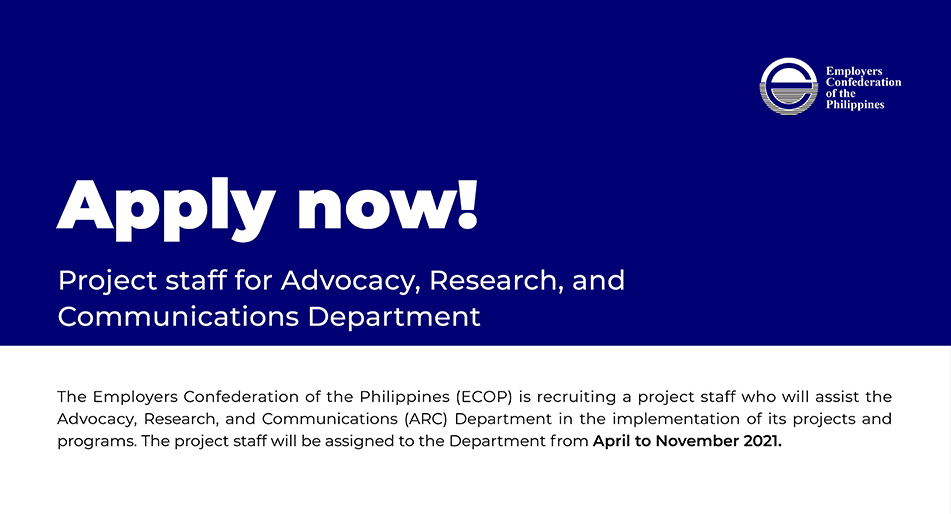 ECOP – Project staff for the Advocacy, Research, and Communications Department