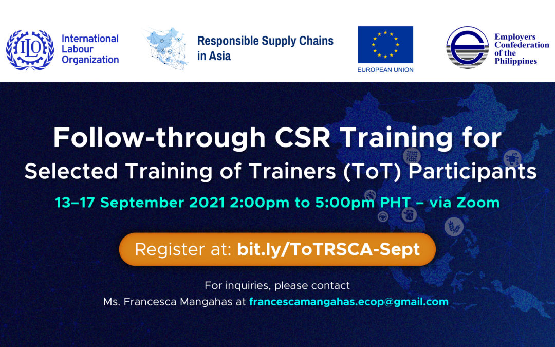 ECOP to conduct second Follow-through of CSR Training of Trainers